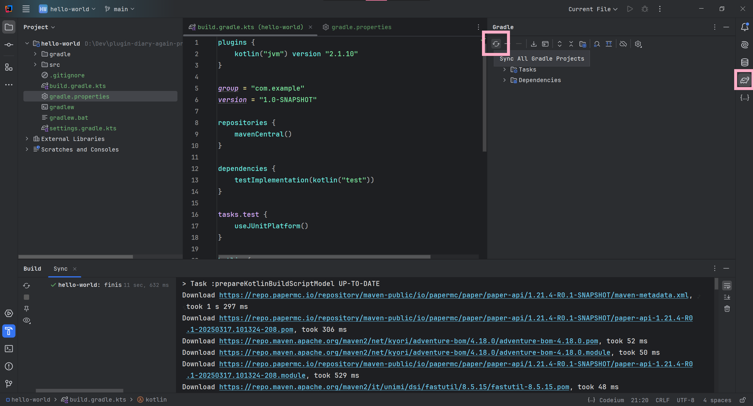 Refresh Gradle Project